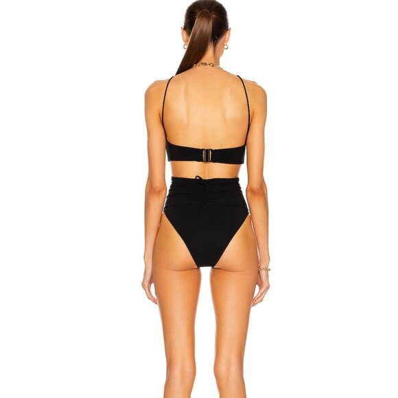 Magda Butrym Ruched Swimsuit One Piece Black L - Picture 3 of 3